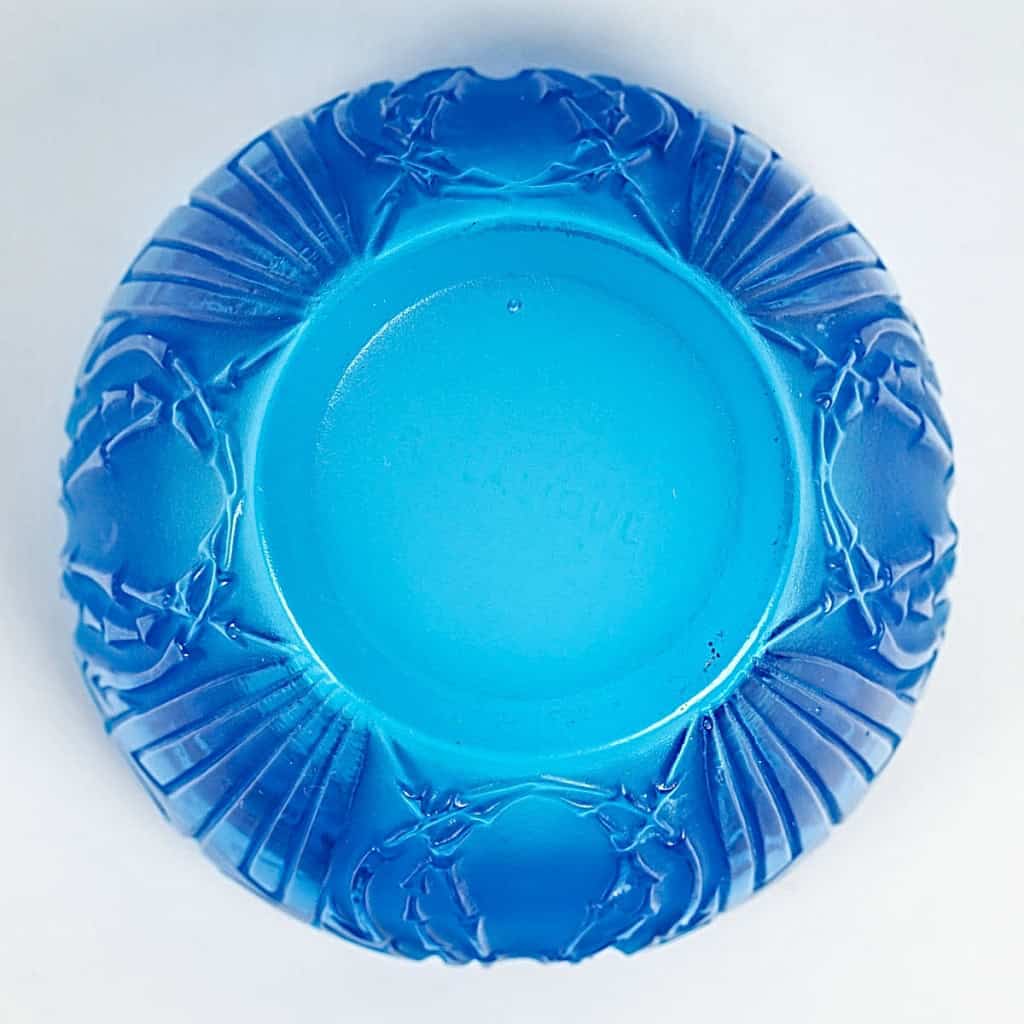 1911 René Lalique – Boîte Quatre Scarabées Verre Bleu Electrique 8