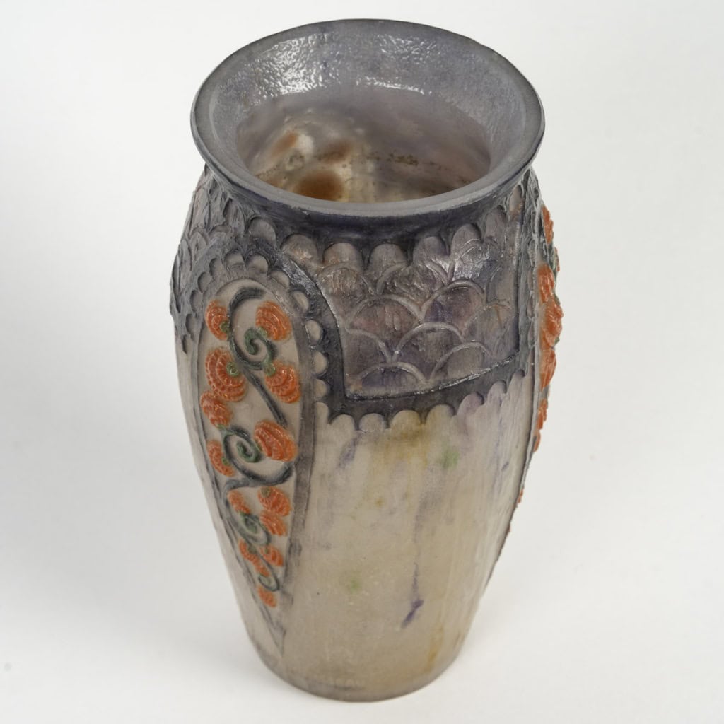 1924 Gabriel Argy Rousseau – Vase Primevères Pâte De Verre 5