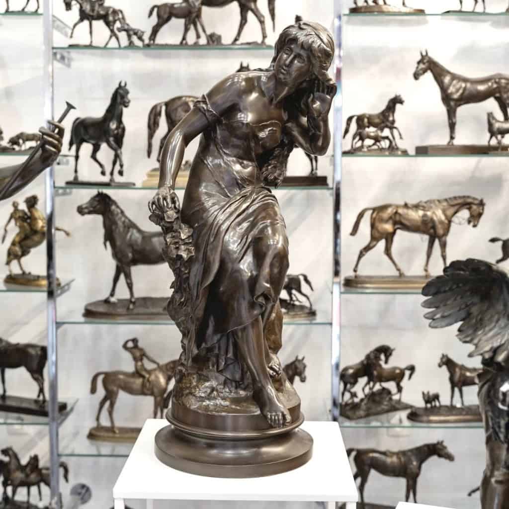 Sculpture – L’ Écoute , Mathurin Moreau (1822-1912) – Bronze 3