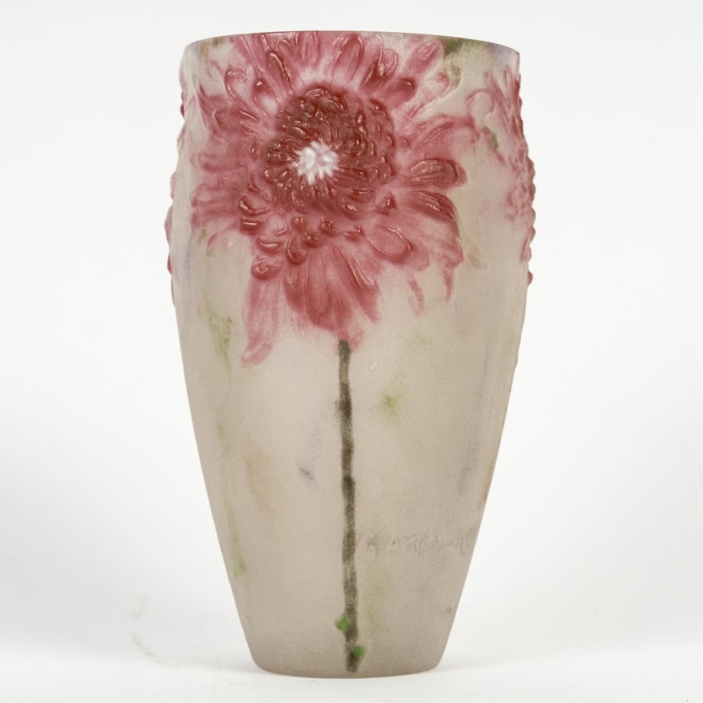 1919 Gabriel Argy-rousseau – Vase Chrysanthèmes Pâte De Verre 4