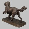 Sculpture – Chien Épagneul À L’ Affût , Ferdinand Pautrot (1832 – 1874) – Bronze 18