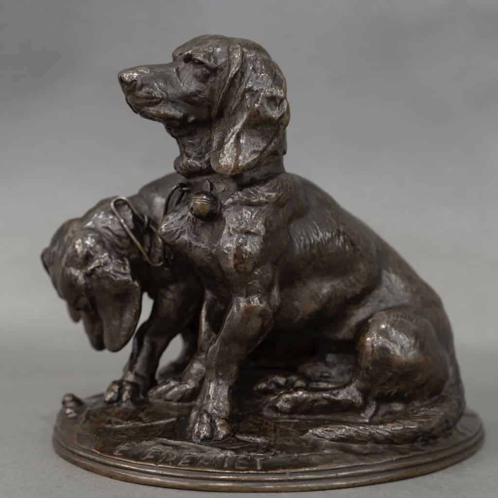 Groupe De Bassets ” Ravageot Et Ravageode ” , Emmanuel Fremiet (1824 -1910) – Bronze 4