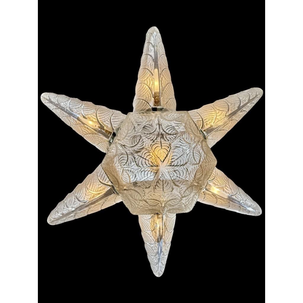 1924 René Lalique – Lustre Noisetier Verre Blanc 4