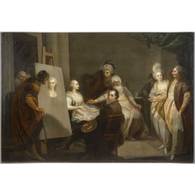 Dimitri Levitski 1735-1822 l’atelier du peintre et l’allégorie de la sculpture.