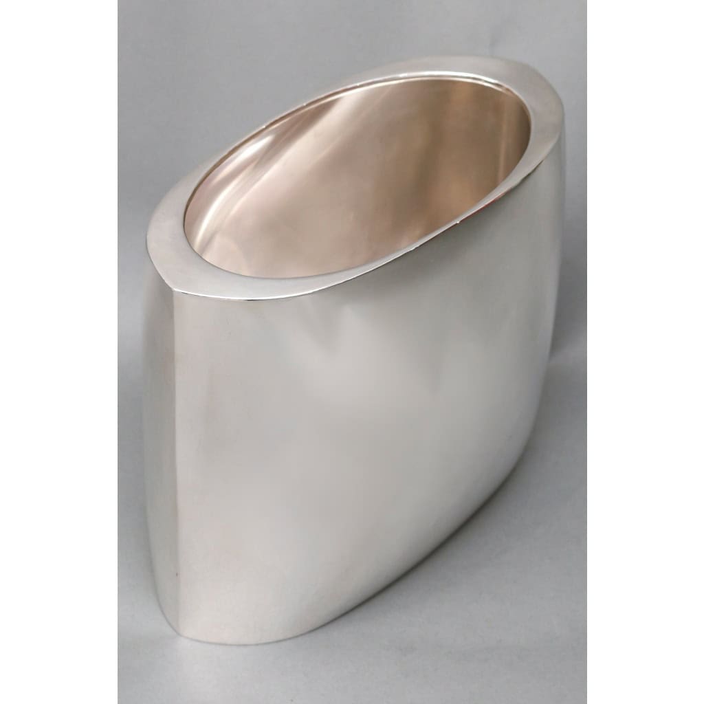 ORFEVRE DE VECCHI – Vase/Rafraichissoir en argent massif design Italien 1970 9