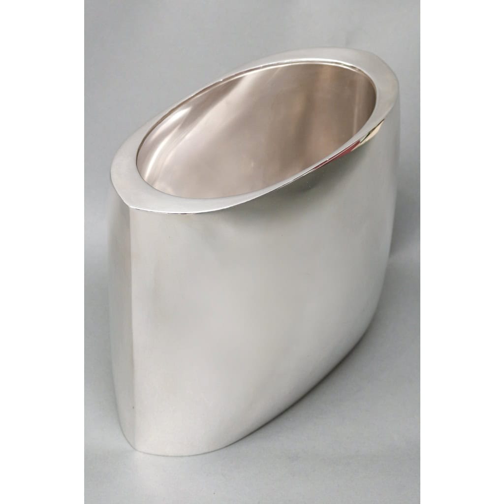 ORFEVRE DE VECCHI – Vase/Rafraichissoir en argent massif design Italien 1970 11