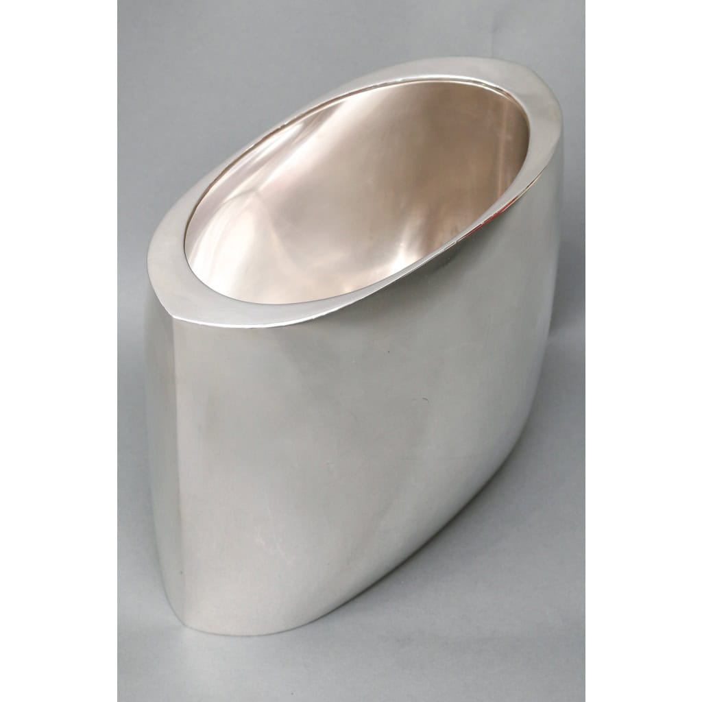 ORFEVRE DE VECCHI – Vase/Rafraichissoir en argent massif design Italien 1970 12