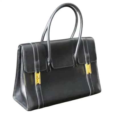 Sac Hermes vintage Drag en cuir noir