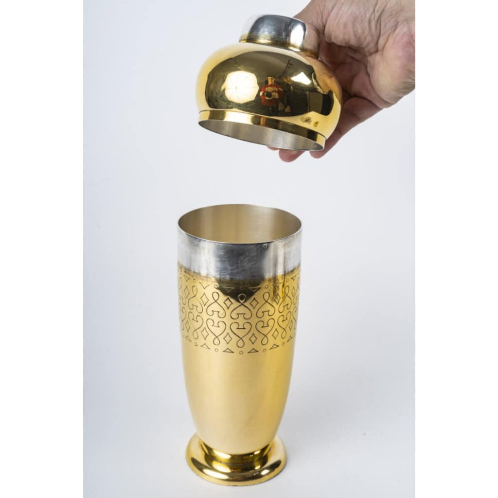 TETARD Frères – SHAKER en Vermeil XXe ART DECO 12