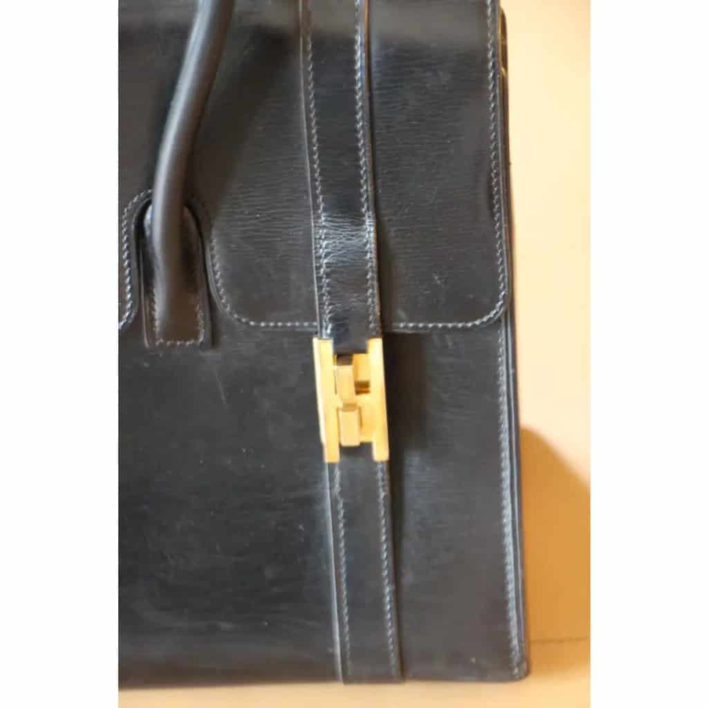 Sac Hermes vintage Drag en cuir noir 13