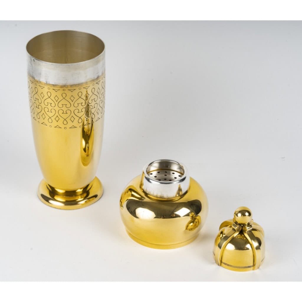 TETARD Frères – SHAKER en Vermeil XXe ART DECO 16