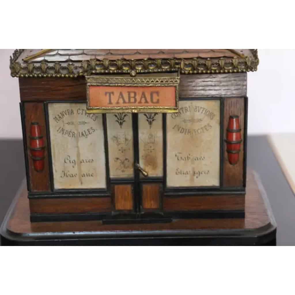 Boîte à cigares française des années 1900 conçue comme un ancien bureau de tabac 20