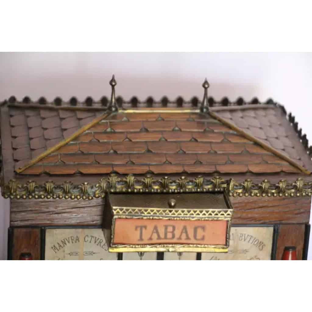 Boîte à cigares française des années 1900 conçue comme un ancien bureau de tabac 7