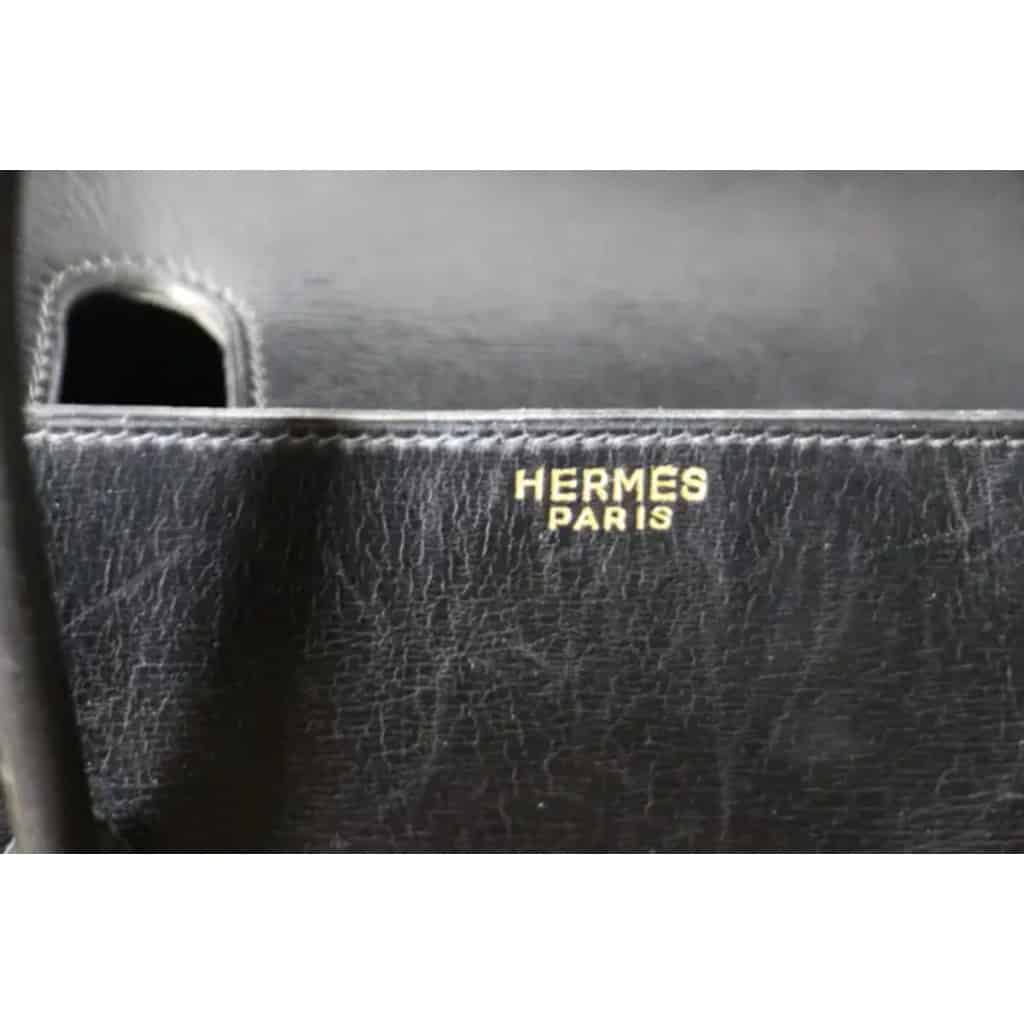 Sac Hermes vintage Drag en cuir noir 10