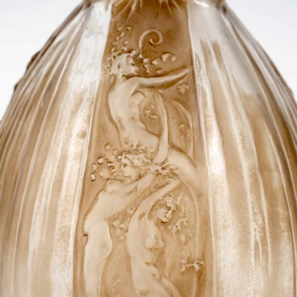 1911 René Lalique – Carafe Sirènes Et Grenouilles Verre Blanc Patiné Sépia 7