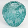 1919 René Lalique – Vase Perruches Verre Blanc Patiné Turquoise 10