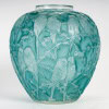 1919 René Lalique – Vase Perruches Verre Blanc Patiné Turquoise 12