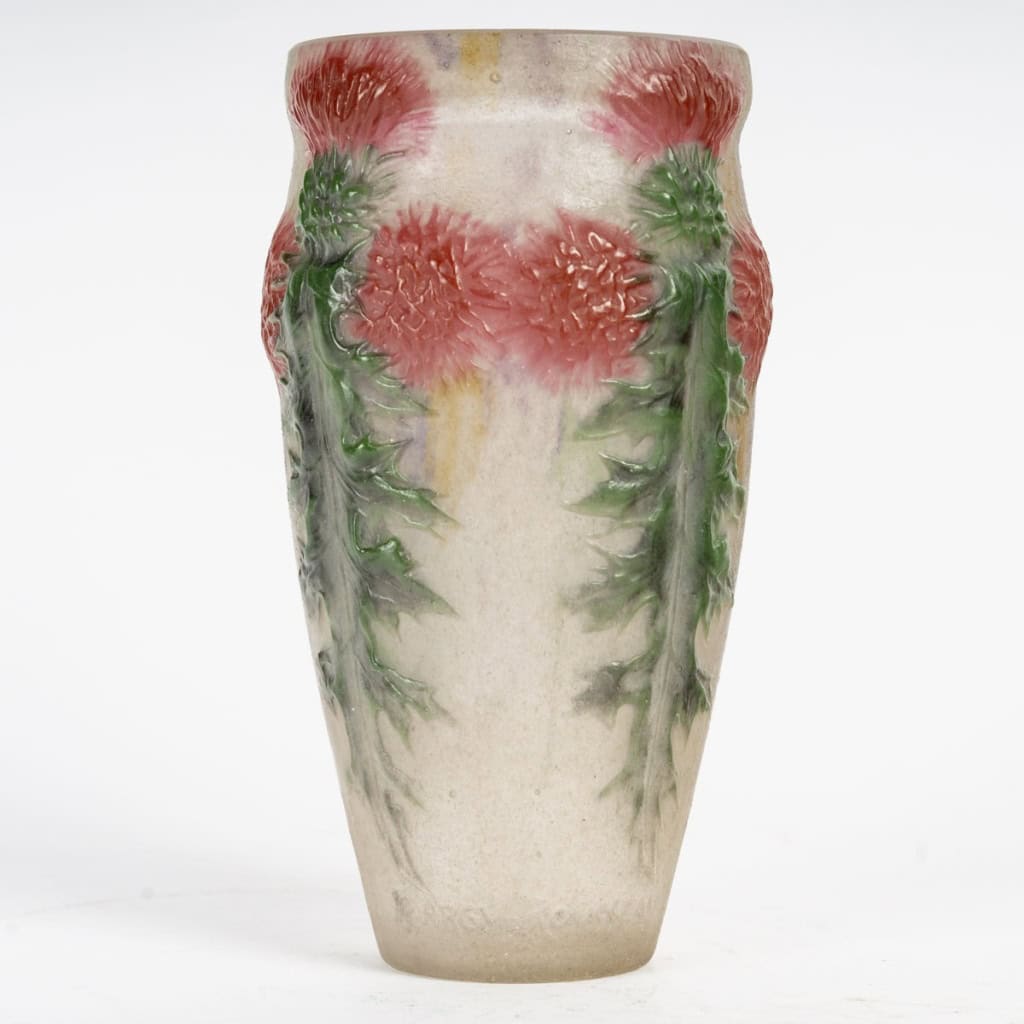 1920 Gabriel Argy Rousseau – Vase Chardons Rouges Pâte De Verre 4