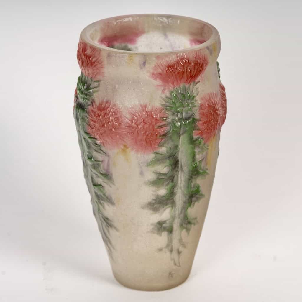 1920 Gabriel Argy Rousseau – Vase Chardons Rouges Pâte De Verre 5