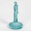 1912 René Lalique – Cachet Statuette Drapée Verre Blanc Patiné Turquoise 8