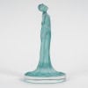 1912 René Lalique – Cachet Statuette Drapée Verre Blanc Patiné Turquoise 10