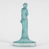 1912 René Lalique – Cachet Statuette Drapée Verre Blanc Patiné Turquoise 11