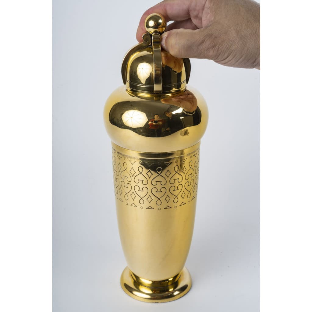 TETARD Frères – SHAKER en Vermeil XXe ART DECO 20