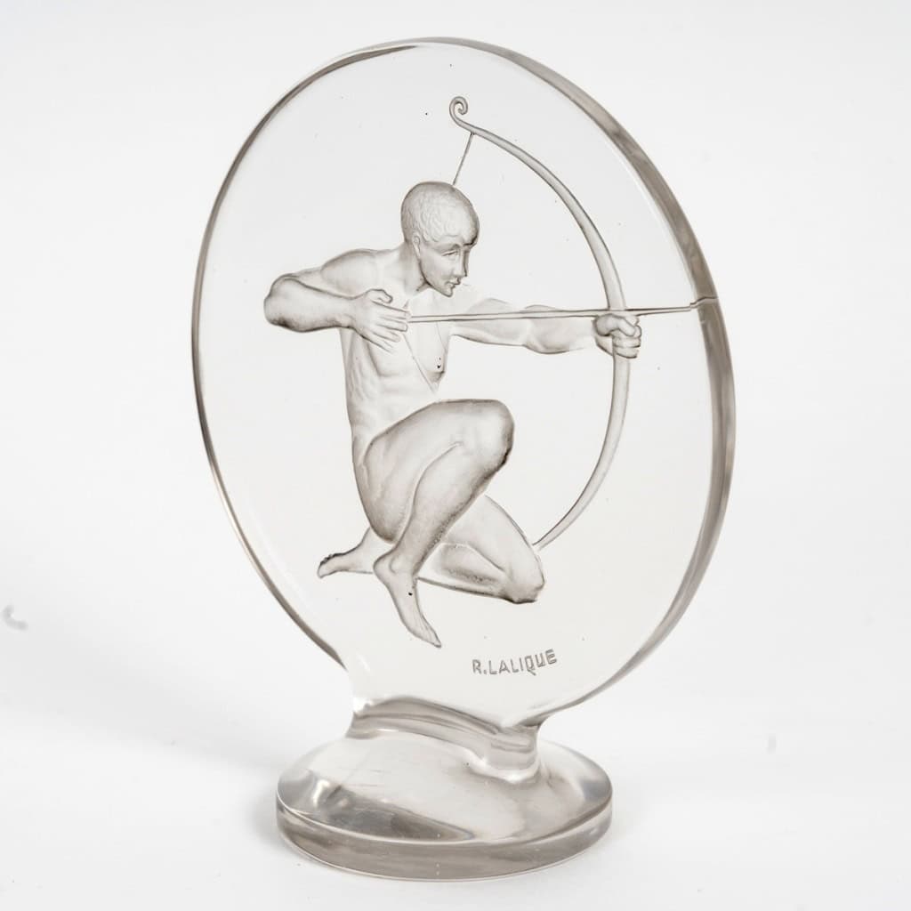 1926 René Lalique – Mascotte Automobile Archer Verre Blanc 4