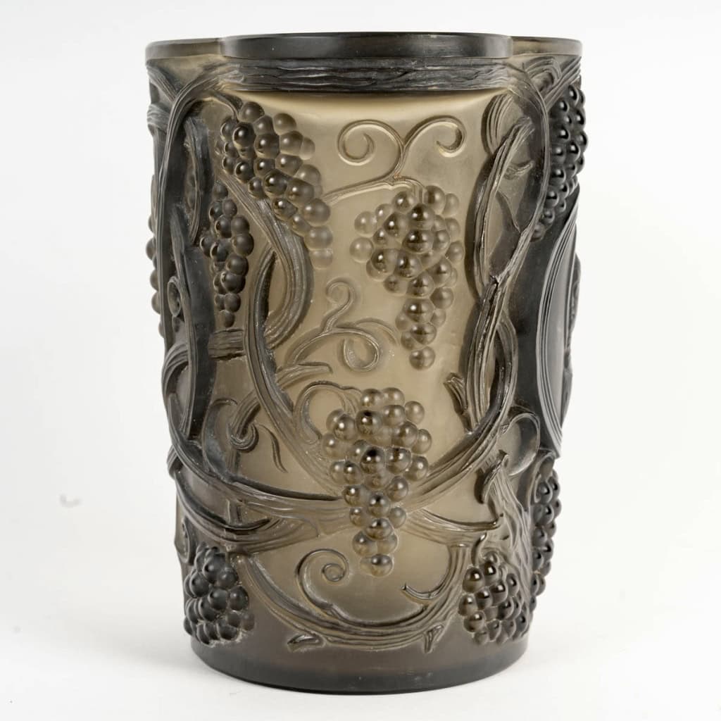 1922 René Lalique – Vase Seau à Champagne Saint Odile Verre Fumé Topaze 5