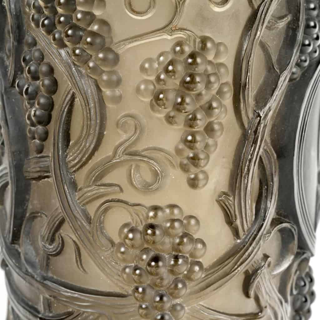 1922 René Lalique – Vase Seau à Champagne Saint Odile Verre Fumé Topaze 9