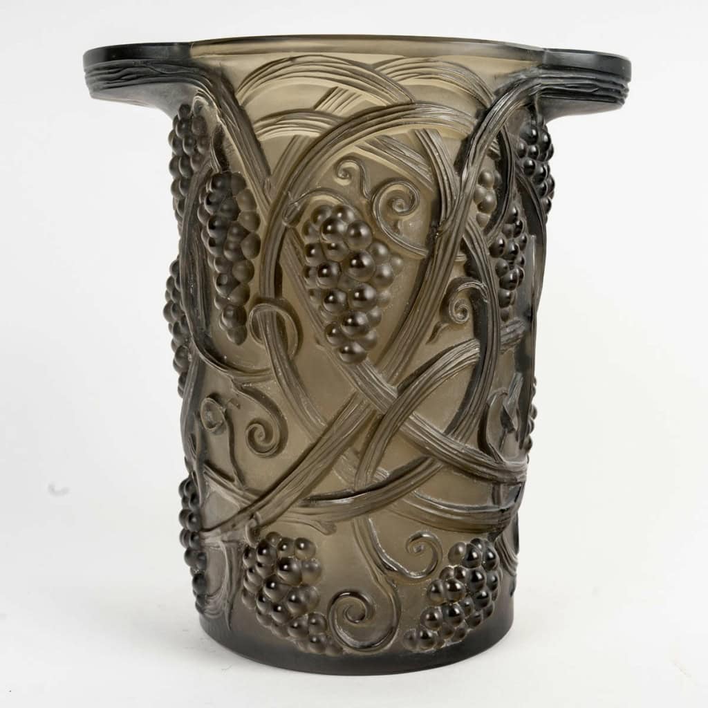 1922 René Lalique – Vase Seau à Champagne Saint Odile Verre Fumé Topaze 6