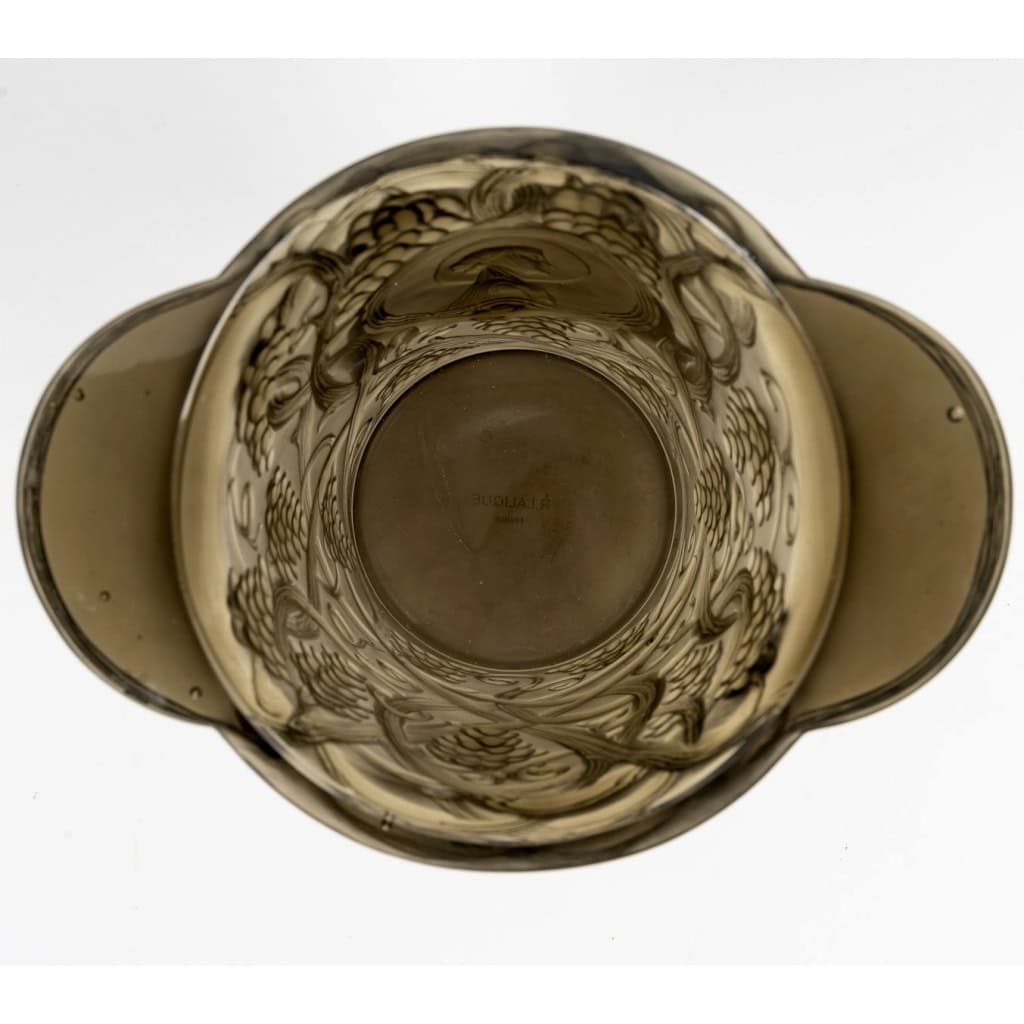 1922 René Lalique – Vase Seau à Champagne Saint Odile Verre Fumé Topaze 7