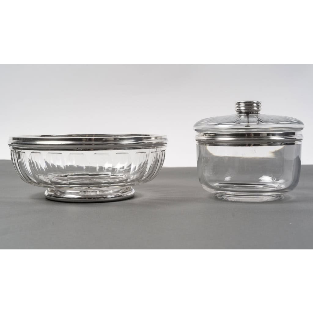 BACCARAT – BOL A CAVIAR EN CRISTAL TAILLE DEUX PIECES XXè ART DECO 13