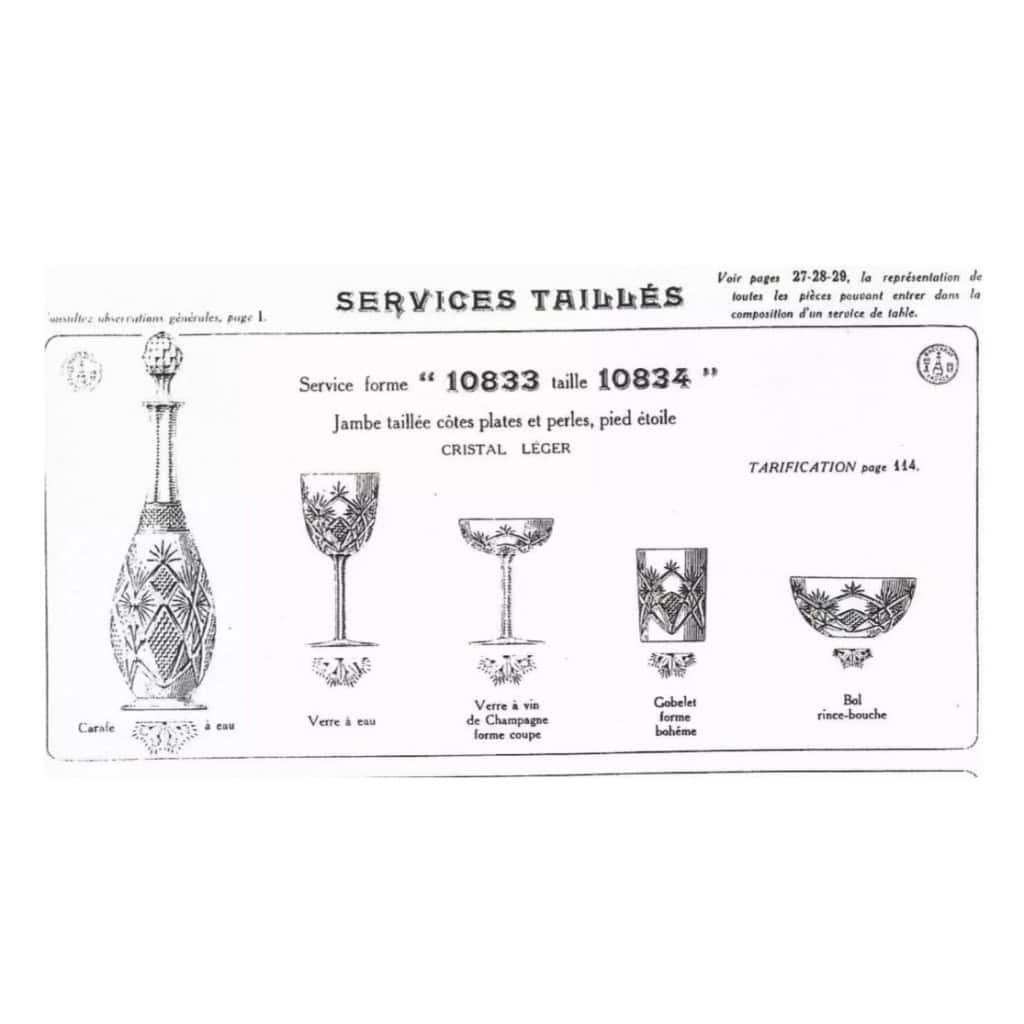 6 grands verres à eau Baccarat modèle forme 10833,10834 10