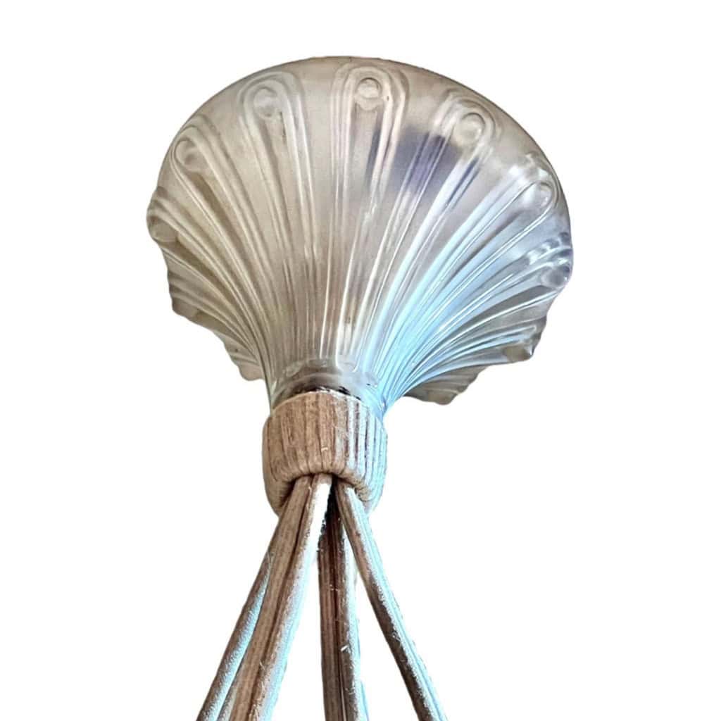 1927 René Lalique – Suspension Gaillon Verre Blanc Patiné Sépia 6