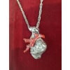 Pendentif cœur en argent 925 et Corail rouge, années 70/80 14