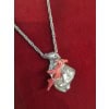 Pendentif cœur en argent 925 et Corail rouge, années 70/80 12