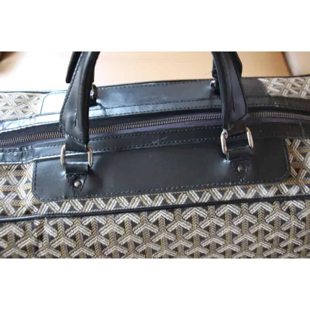 Sac de voyage Goyard en toile tissée à chevrons, grand sac Goyard 12