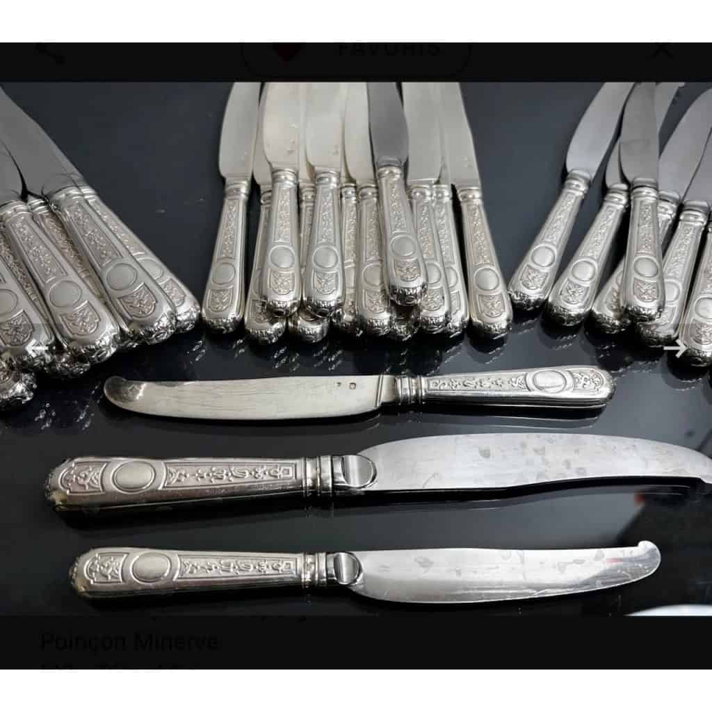 TETARD FRERES MENAGERE 187 PIECES ARGENT MASSIF EPOQUE 1930 17