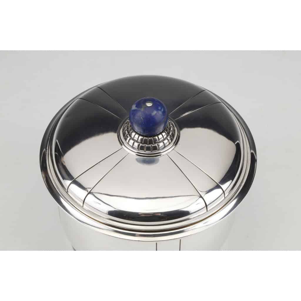 Jean Elisée PUIFORCAT – Boîte couverte en argent et Lapis Lazuli ART DECO 10