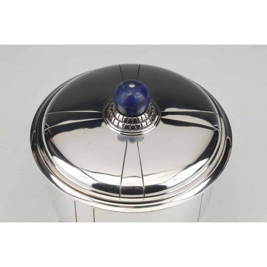 Jean Elisée PUIFORCAT – Boîte couverte en argent et Lapis Lazuli ART DECO 11