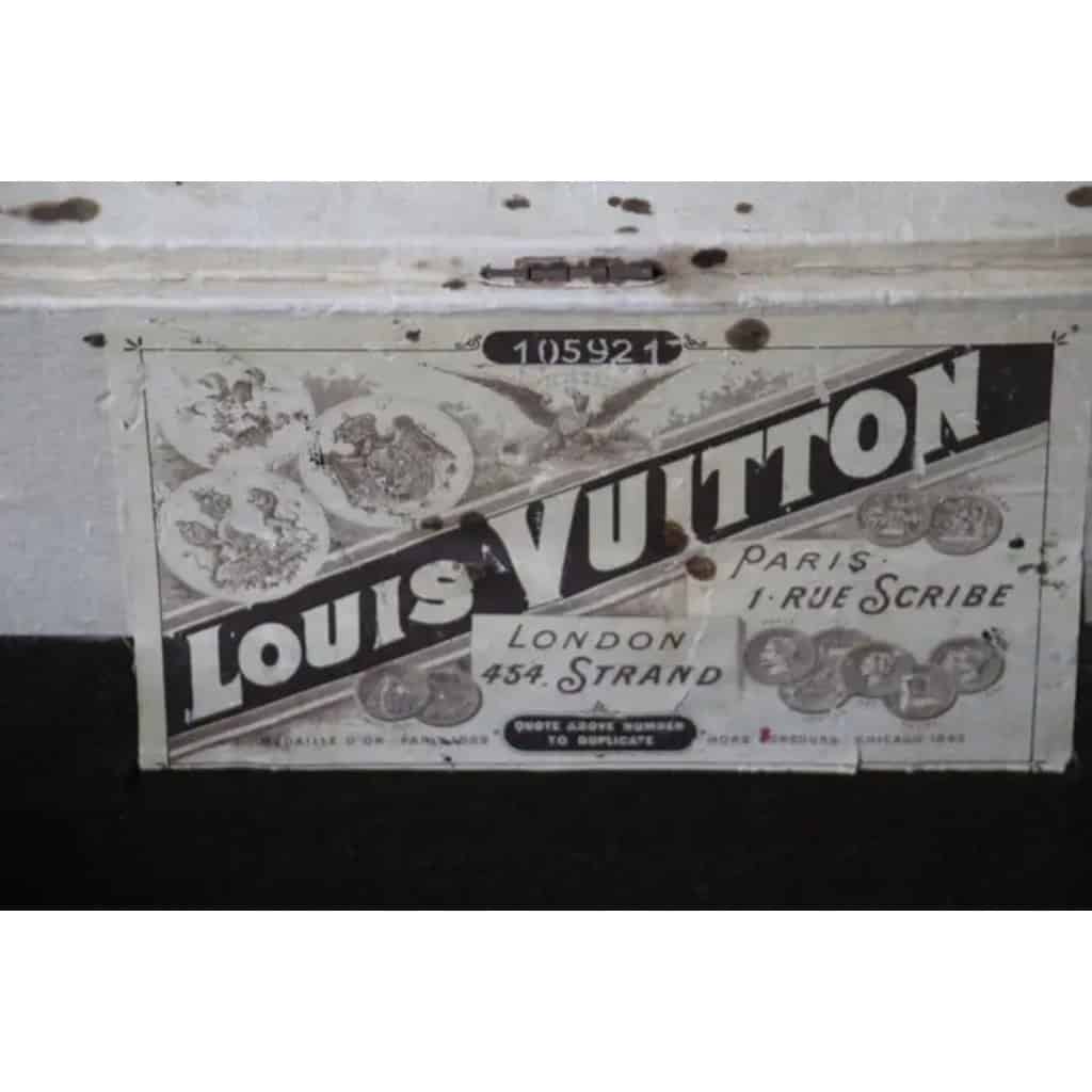 Petite malle Louis Vuitton des années 1890, malle Vuitton en toile tissée 19