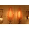 Paire d’appliques en verre de Murano rose, lampes murales en forme de feuille, Style Barovier 24