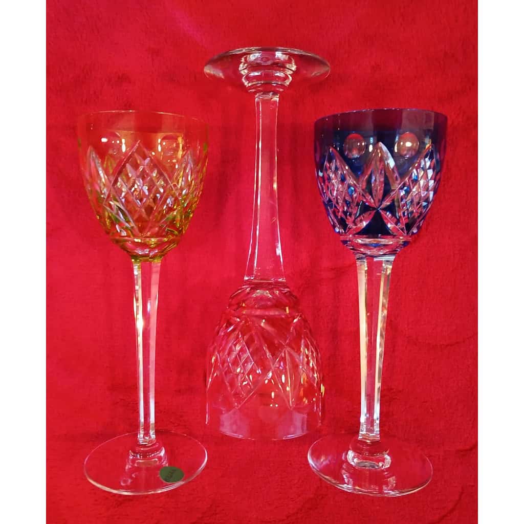 6 VERRES DE COULEURS ROEMER CRISTALLERIE DE LORRAINE 9