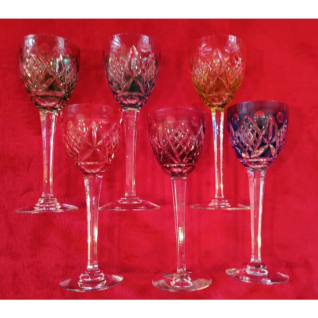 6 VERRES DE COULEURS ROEMER CRISTALLERIE DE LORRAINE 7