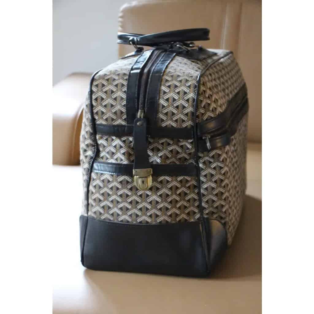 Sac de voyage Goyard en toile tissée à chevrons, grand sac Goyard 5