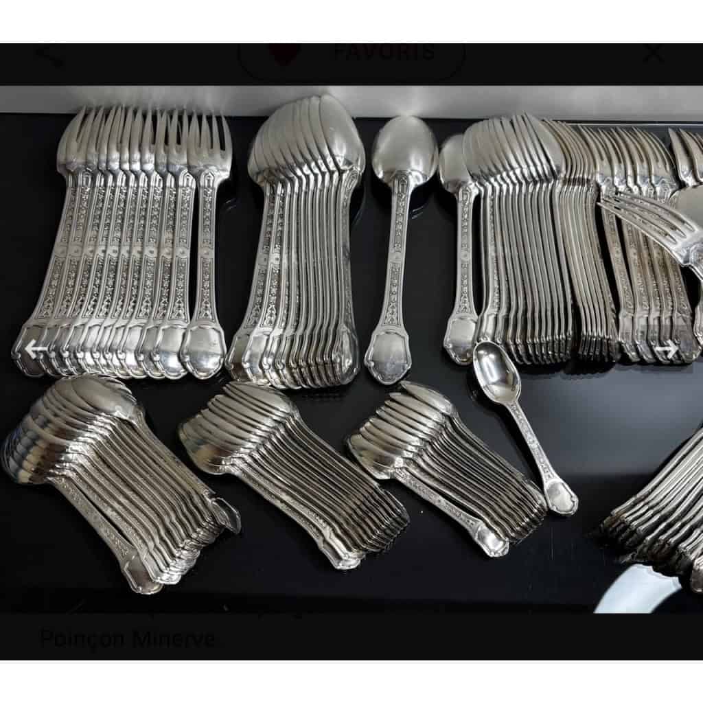 TETARD FRERES MENAGERE 187 PIECES ARGENT MASSIF EPOQUE 1930 6