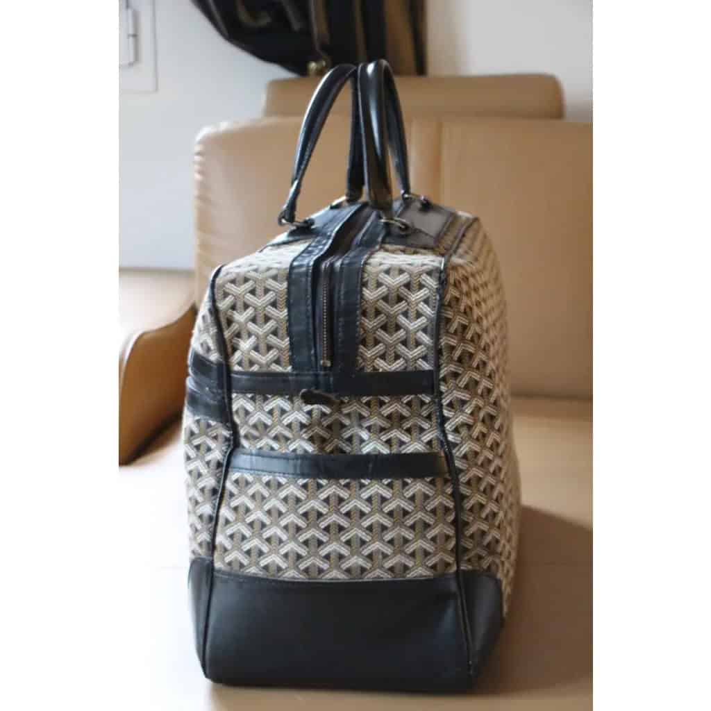 Sac de voyage Goyard en toile tissée à chevrons, grand sac Goyard 8