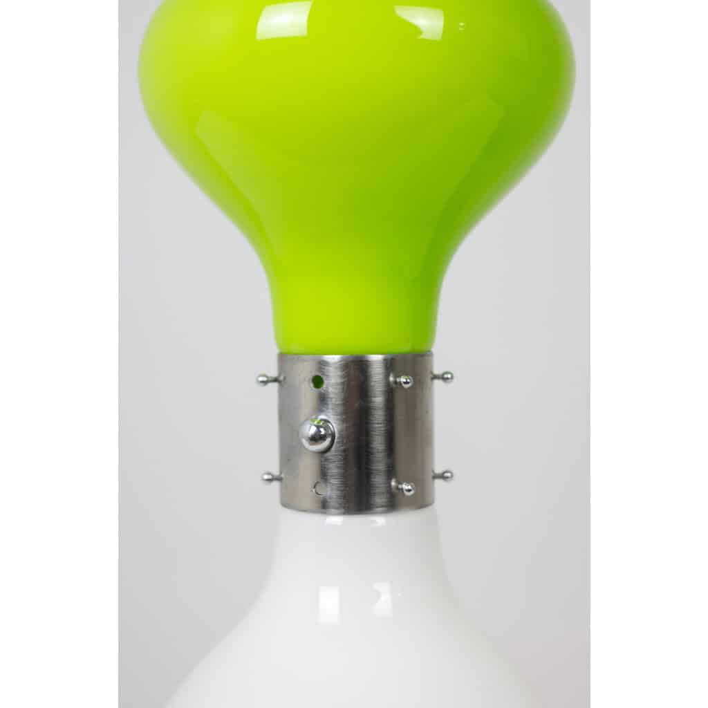 Carlo Nason. Lampe en verre blanc et vert. Années 1970.LS6076736T 7