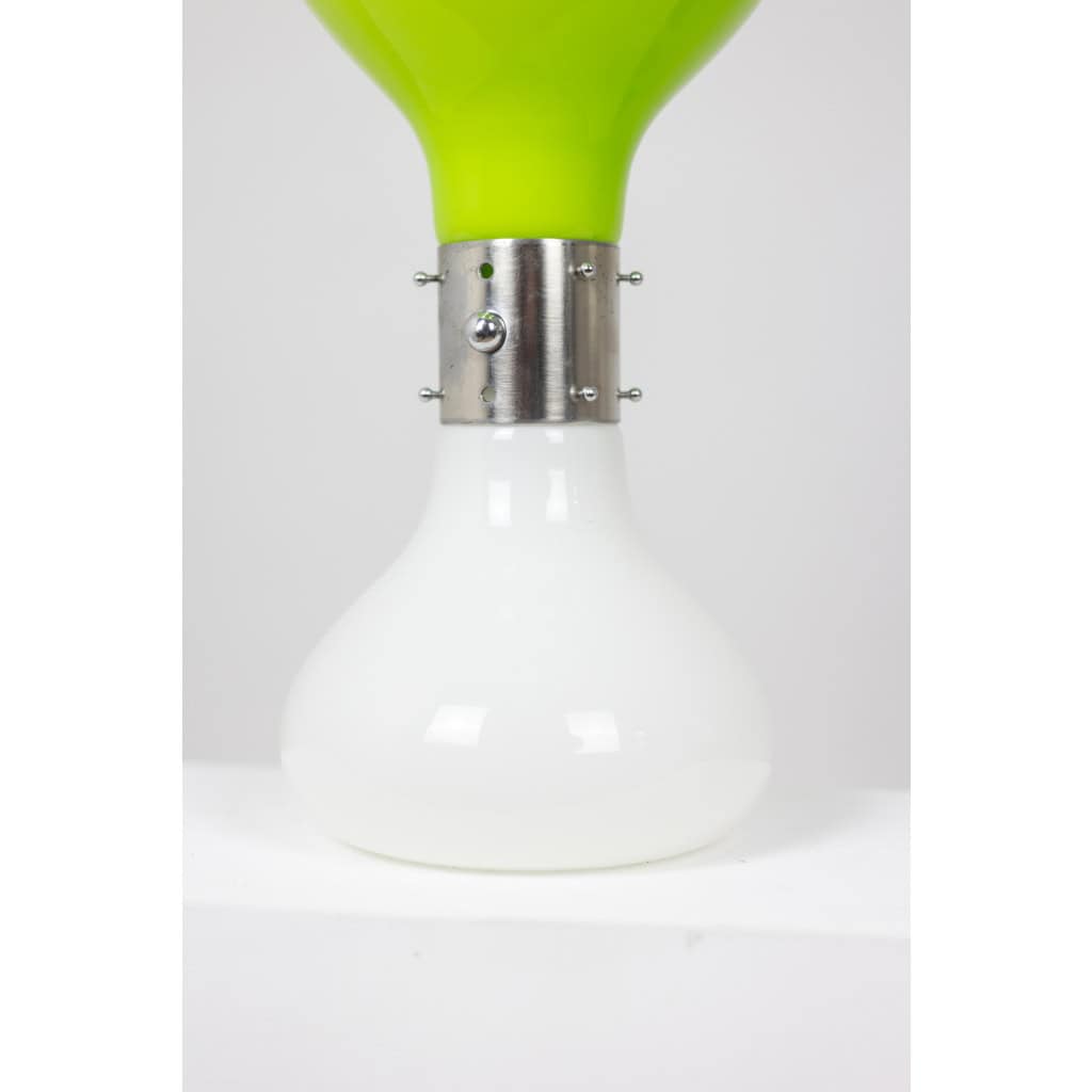 Carlo Nason. Lampe en verre blanc et vert. Années 1970.LS6076736T 9